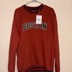 D&F Men's Crewneck Sweater - Burnt Orange/Red